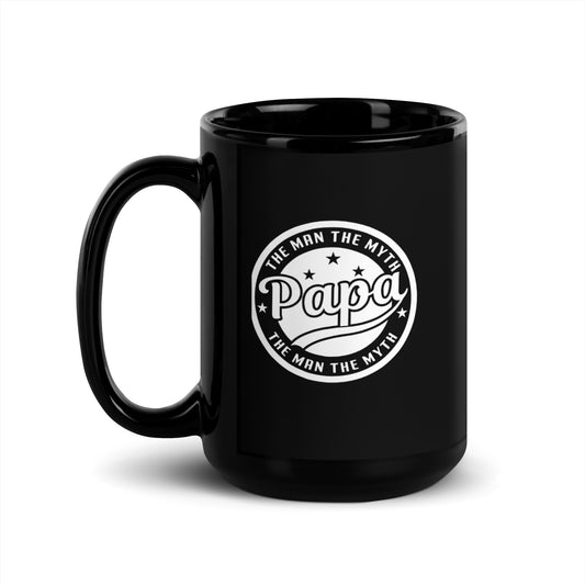 Papa The Man The Myth Black Mug