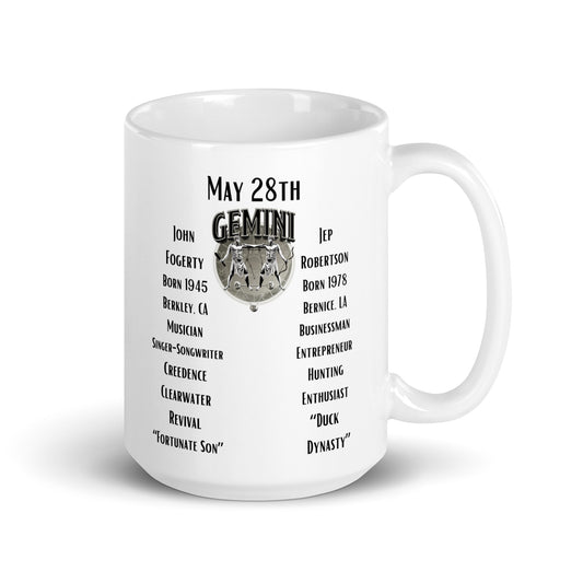 May 28th Birthday Mug - John Fogerty & Jep Robertson