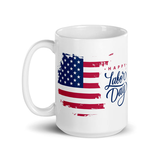Happy Labor Day Flag Mug