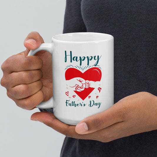 Happy Father's Day Heart Bump Mug