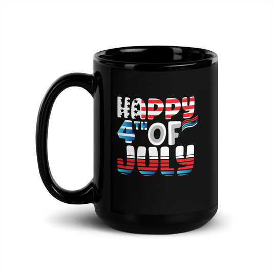 Happy 4th of July Black Mug