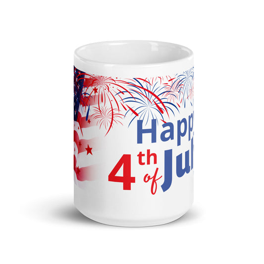 4th of July Flag and Fireworks Mug