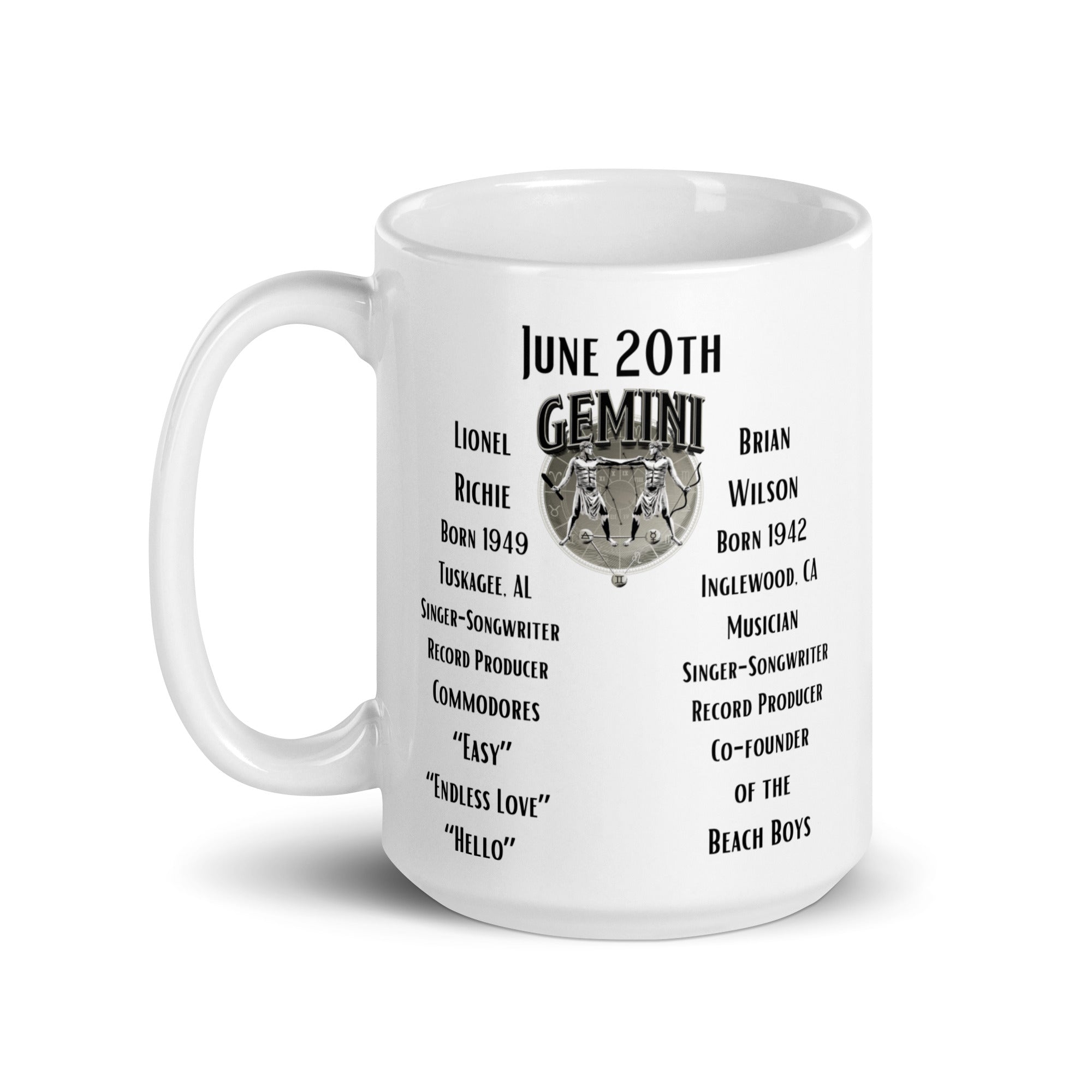 June 20th Lionel Richie and Brian Wilson On This Day mug