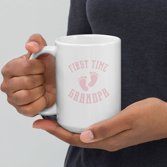 First Time Grandpa Pink Mug