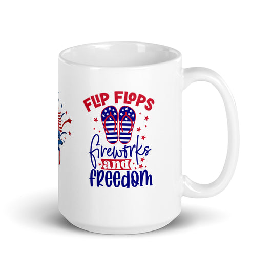 Flip Flops Fireworks and Freedom Mug